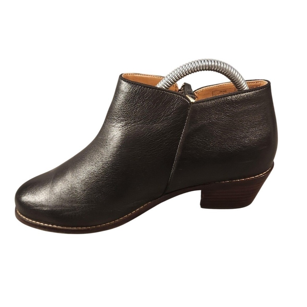 Vionic Boots Womens Size 8 W Black Leather Jolene‎ Ankle Booties Zip Low Heel